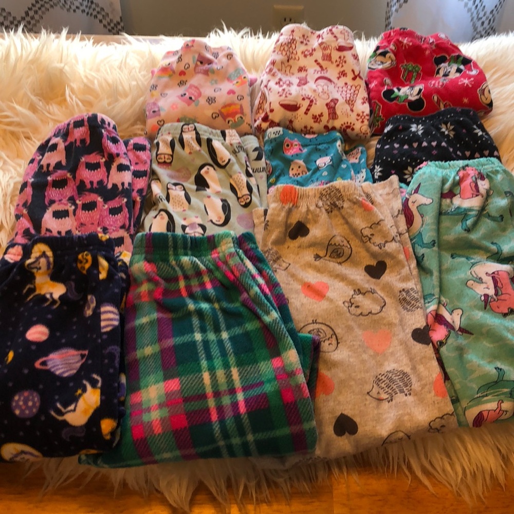 11 pairs of 4T pajama bottoms